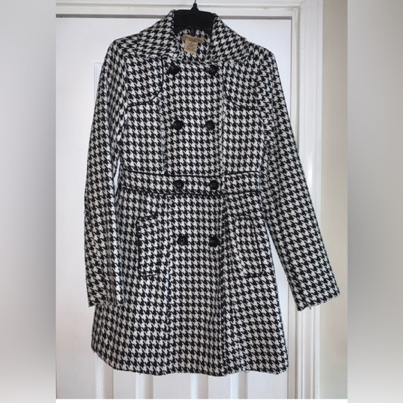 Paris Blues Jackets & Blazers - Paris Blues Wool Black & White Coat, Size Small